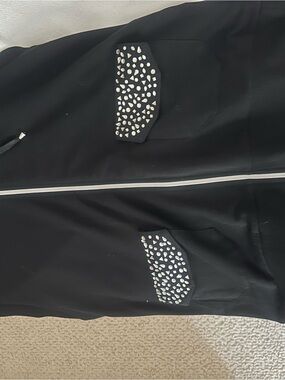 Black Zip Front Jacket with Studded Pocket Accents vest sleeveless
